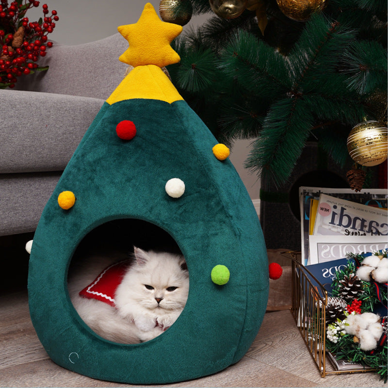 Christmas Tree Pet Bed – Cosy Hideaway for Cats & Small Dogs