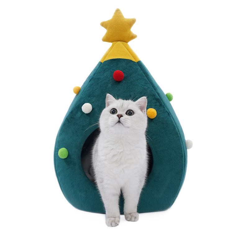 Christmas Tree Pet Bed – Cosy Hideaway for Cats & Small Dogs