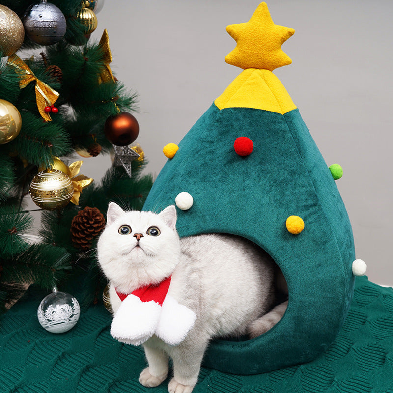 Christmas Tree Pet Bed – Cosy Hideaway for Cats & Small Dogs
