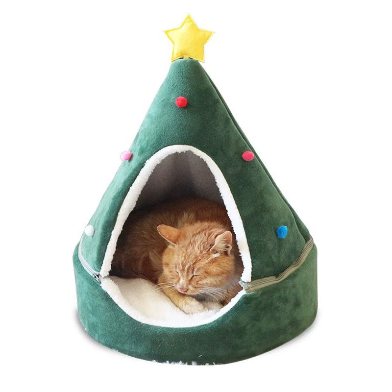 Christmas Tree Pet Bed – Cosy Hideaway for Cats & Small Dogs