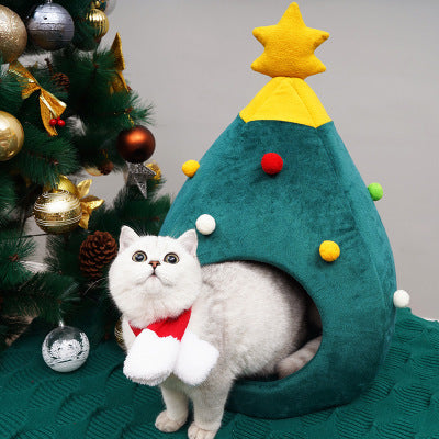 Christmas Tree Pet Bed – Cosy Hideaway for Cats & Small Dogs