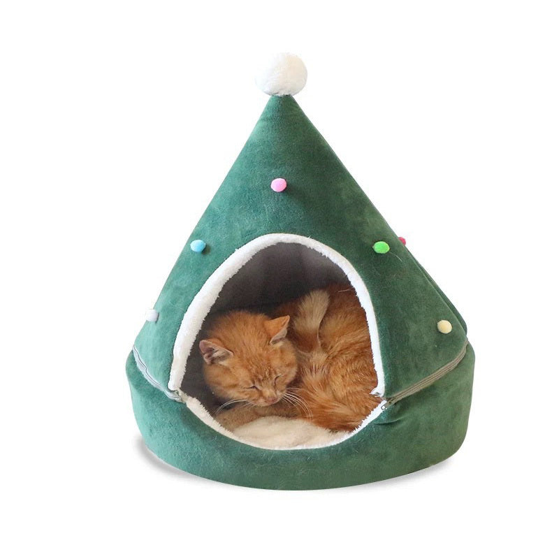 Christmas Tree Pet Bed – Cosy Hideaway for Cats & Small Dogs