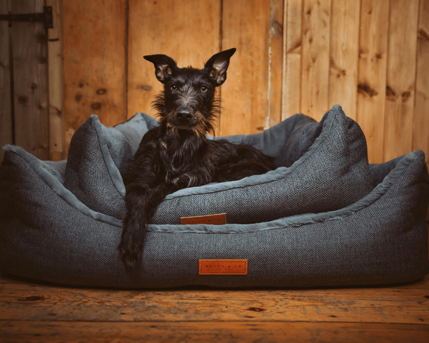 Balmoral Herringbone Bolster Dog Bed