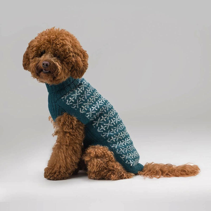 Holiday Snowflake Dog Jumper – Handmade Alpaca Blend
