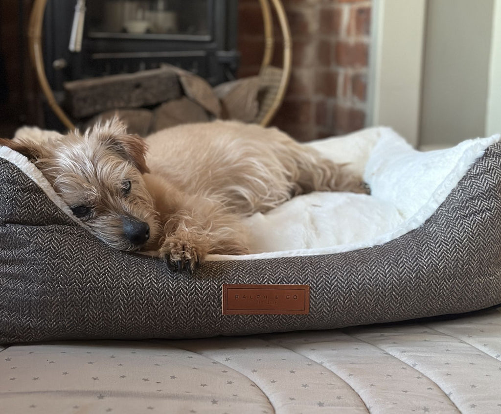 Lincoln Tweed Bolster Dog Bed